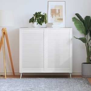 Vrata za omarico z letvicami 2 kosa bela 99,3x59,4 cm borovina