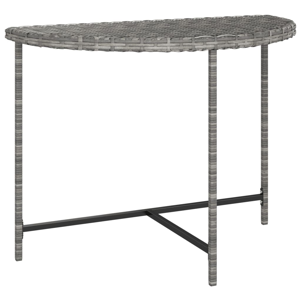 Image of vidaXL Garden Table Grey 100x50x75 cm Poly Rattan