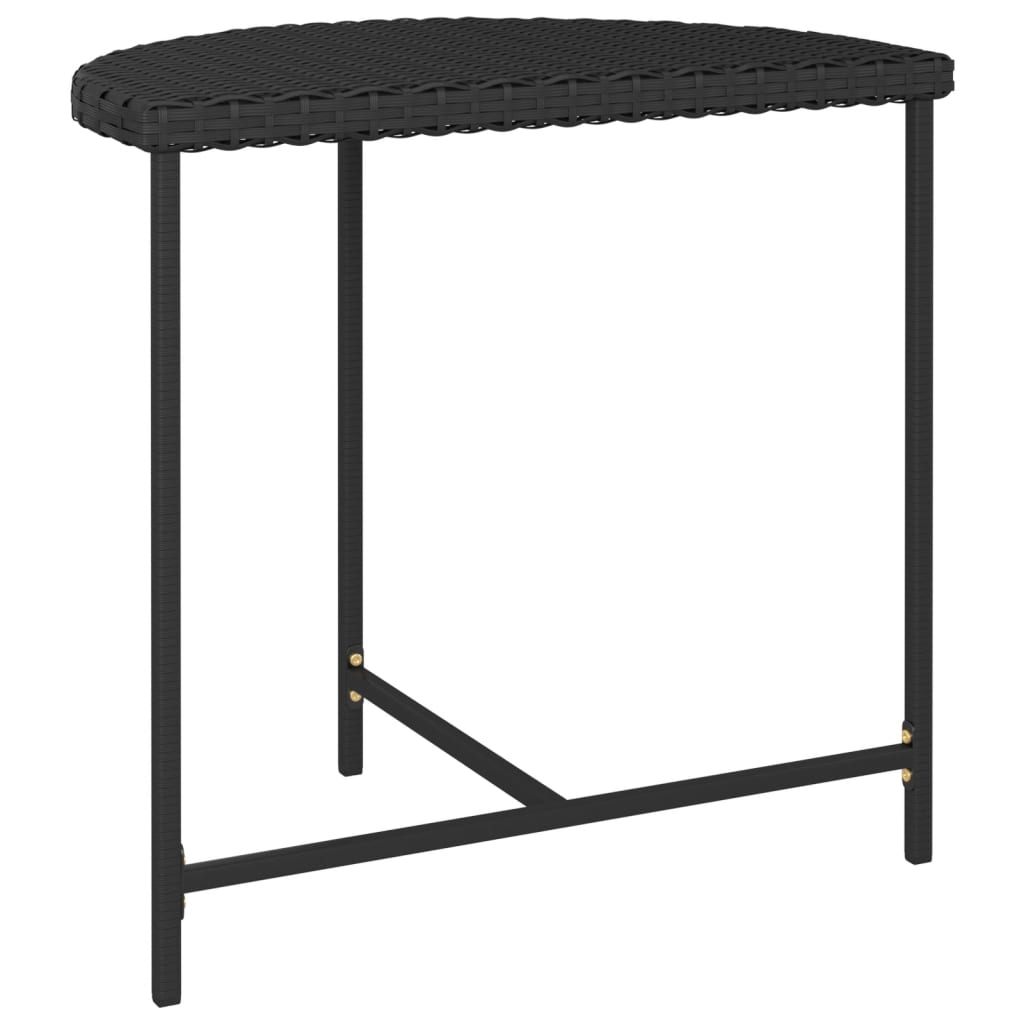 

vidaXL Tuintafel 80x50x75 cm poly rattan zwart