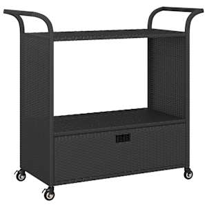 vidaXL sahtliga baarik&auml;ru, must, 100 x 45 x 97 cm, pol&uuml;rotang
