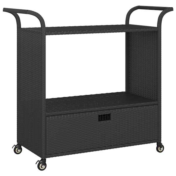 vidaXL sahtliga baarik&auml;ru, must, 100 x 45 x 97 cm, pol&uuml;rotang