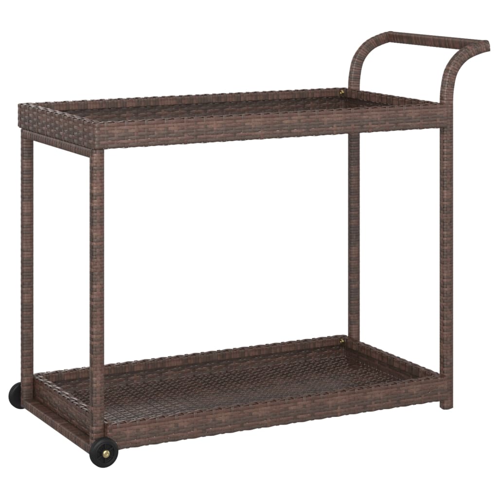 

vidaXL Bar Cart Brown 39.4"x17.7"x32.7" Poly Rattan