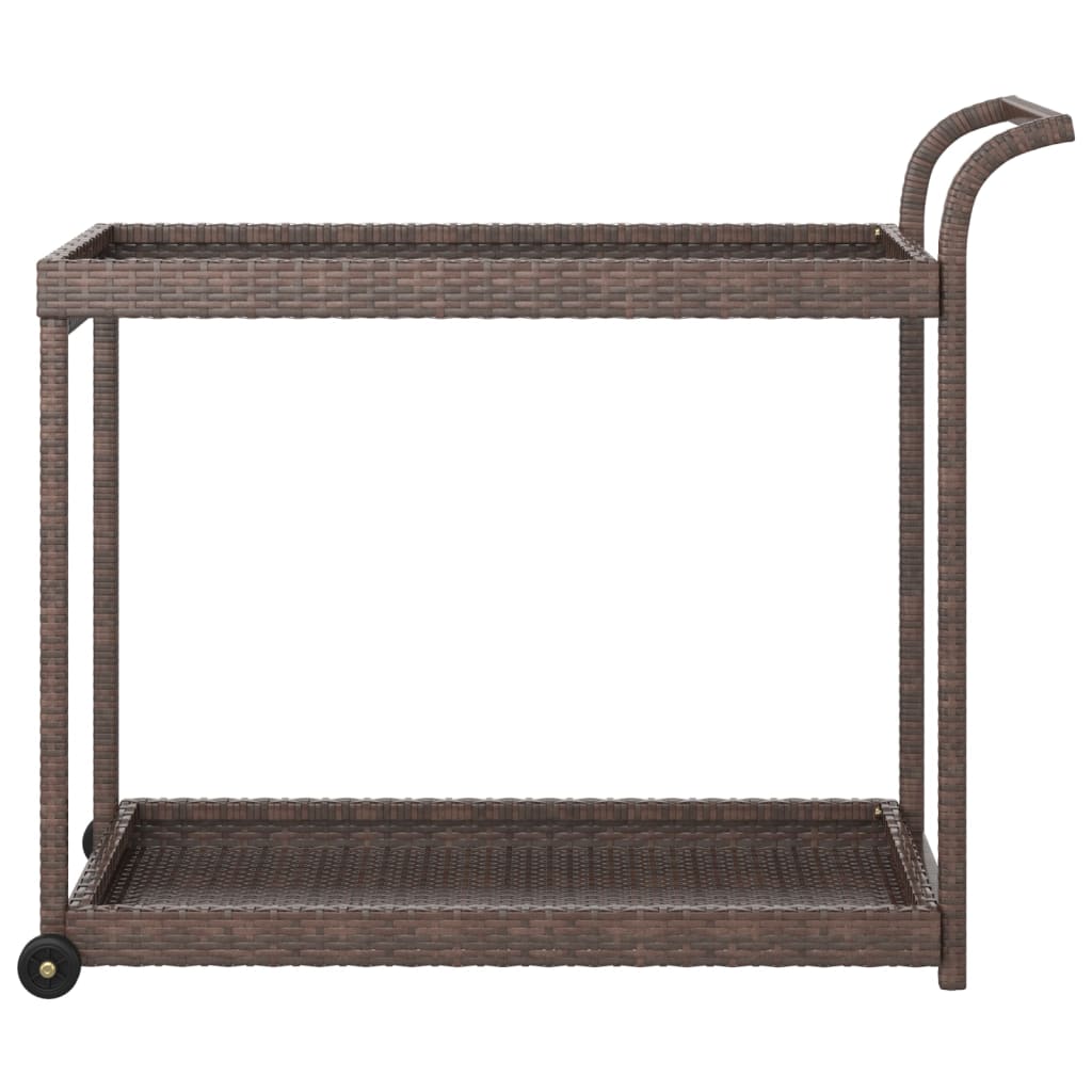 Barna polyrattan bárkocsi 100 x 45 x 83 cm 