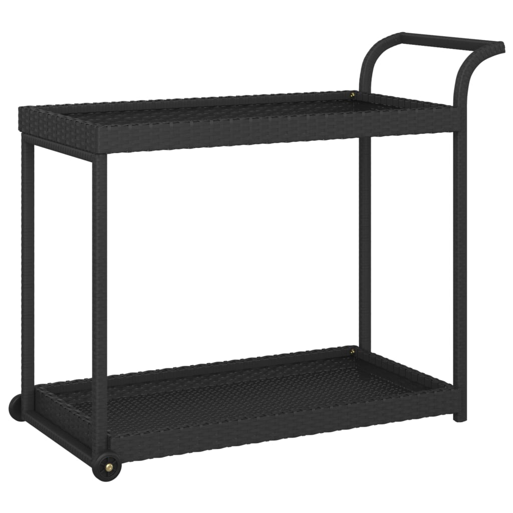 

vidaXL Bar Cart Black 39.4"x17.7"x32.7" Poly Rattan