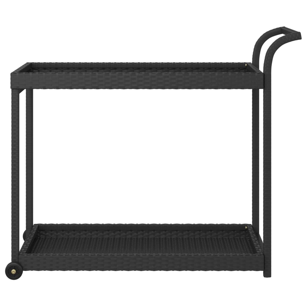 Barový vozík černý 100 x 45 x 83 cm polyratan