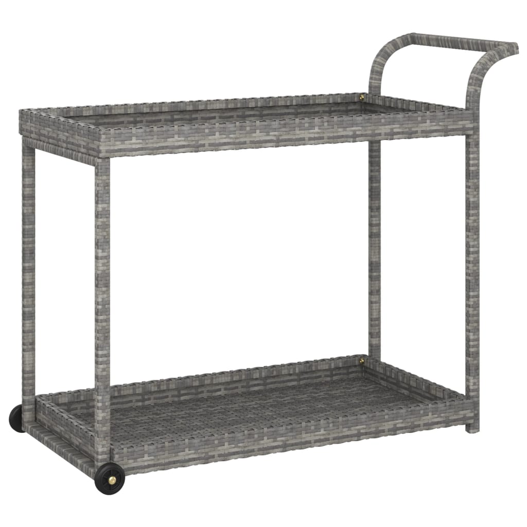 

vidaXL Bar Cart Gray 39.4"x17.7"x32.7" Poly Rattan