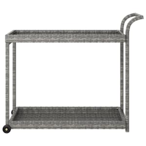 Barový vozík šedý 100 x 45 x 83 cm polyratan - obrázek 3