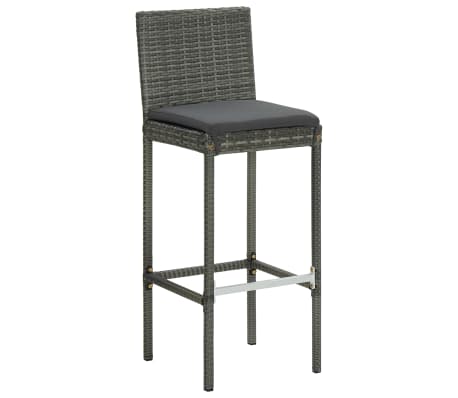 vidaXL Tabourets de bar de jardin et coussins lot de 4 résine tressée