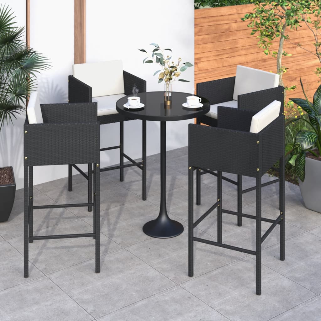 Black wicker deals outdoor bar stools