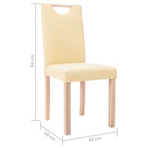 Jídelní židle 6 ks krémové textil - obrázek 9