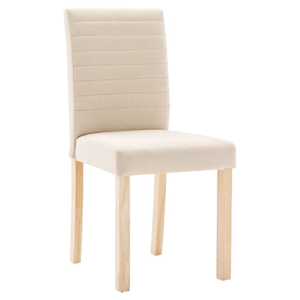 

vidaXL Eetkamerstoelen 6 st stof crèmekleurig