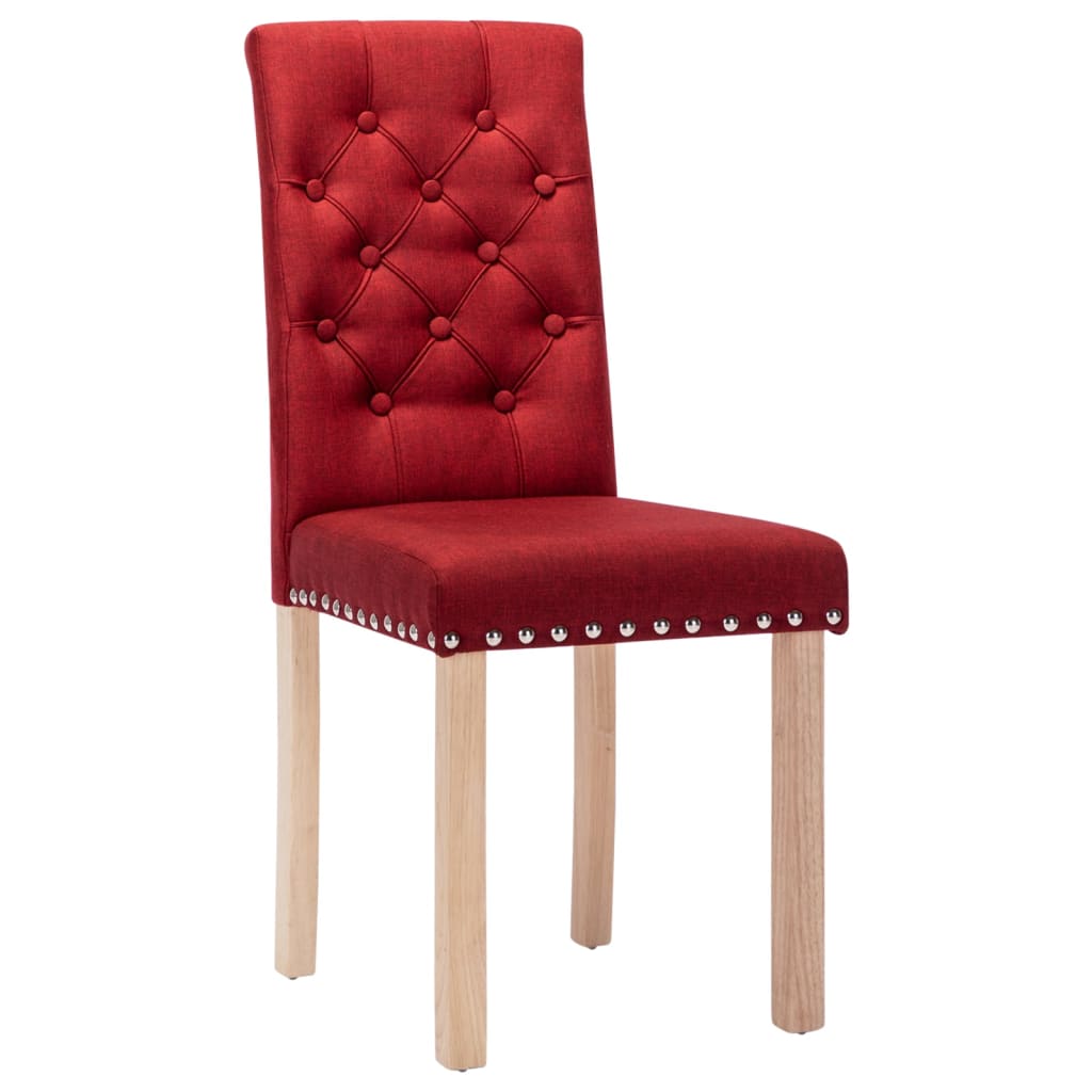 

vidaXL Eetkamerstoelen 6 st stof wijnrood
