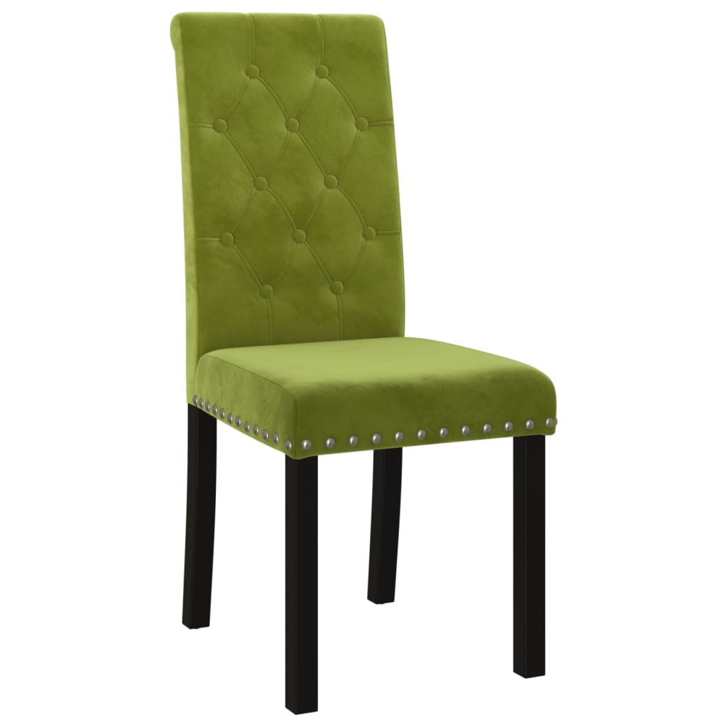 vidaXL virtuves krēsli, 6 gab., gaiši zaļš samts