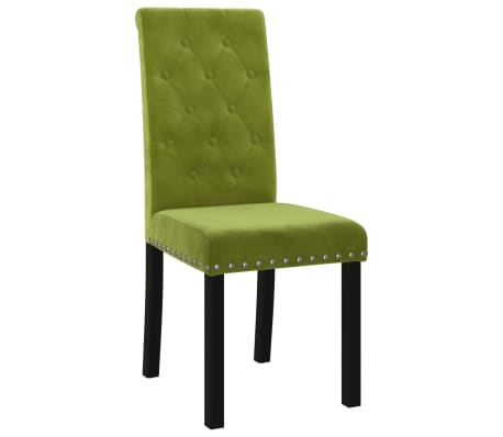 vidaXL virtuves krēsli, 6 gab., gaiši zaļš samts