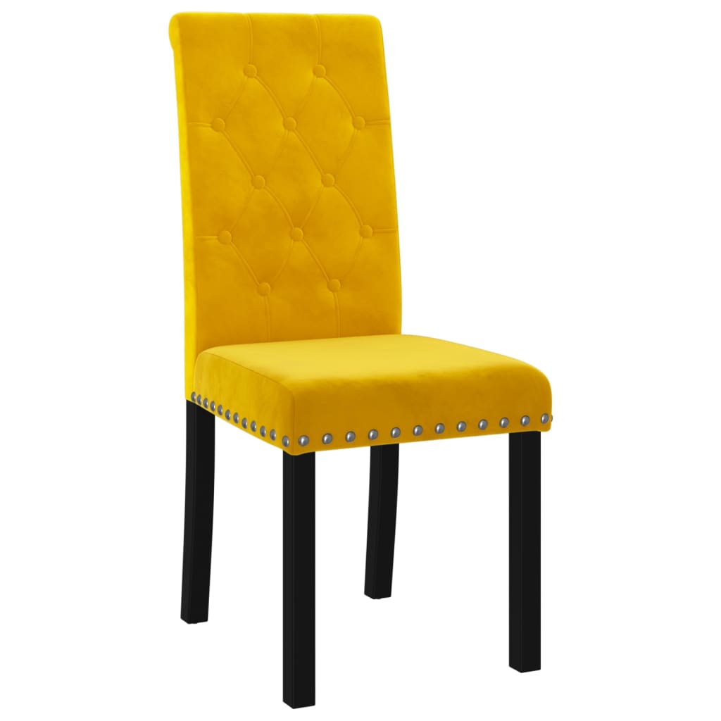 vidaXL virtuves krēsli, 6 gab., dzeltens samts