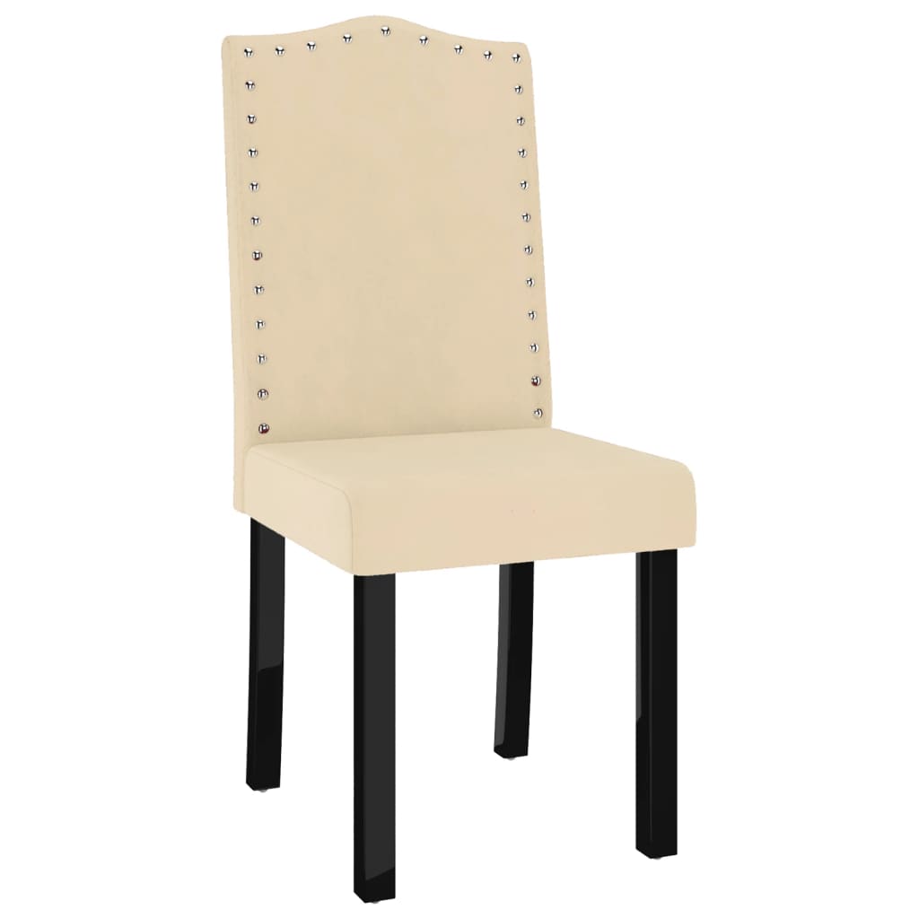 

vidaXL Eetkamerstoelen 6 st fluweel crèmekleurig