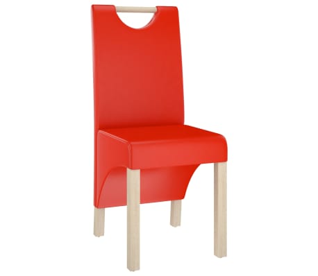 vidaXL Cadeiras de jantar 4pcs couro artificial vermelho