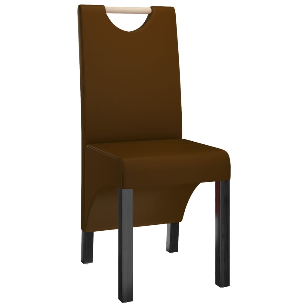 vidaXL Jídelní židle 6 ks hnědé umělá kůže