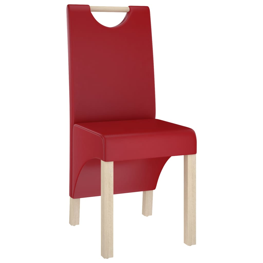 

vidaXL Eetkamerstoelen 6 st kunstleer wijnrood
