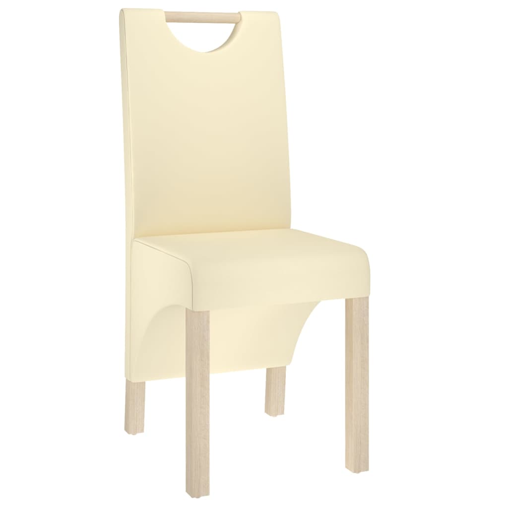 

vidaXL Eetkamerstoelen 6 st kunstleer crèmekleurig