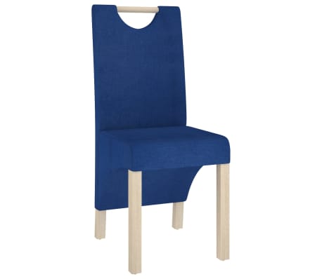 vidaXL Sillas de comedor 4 unidades tela azul