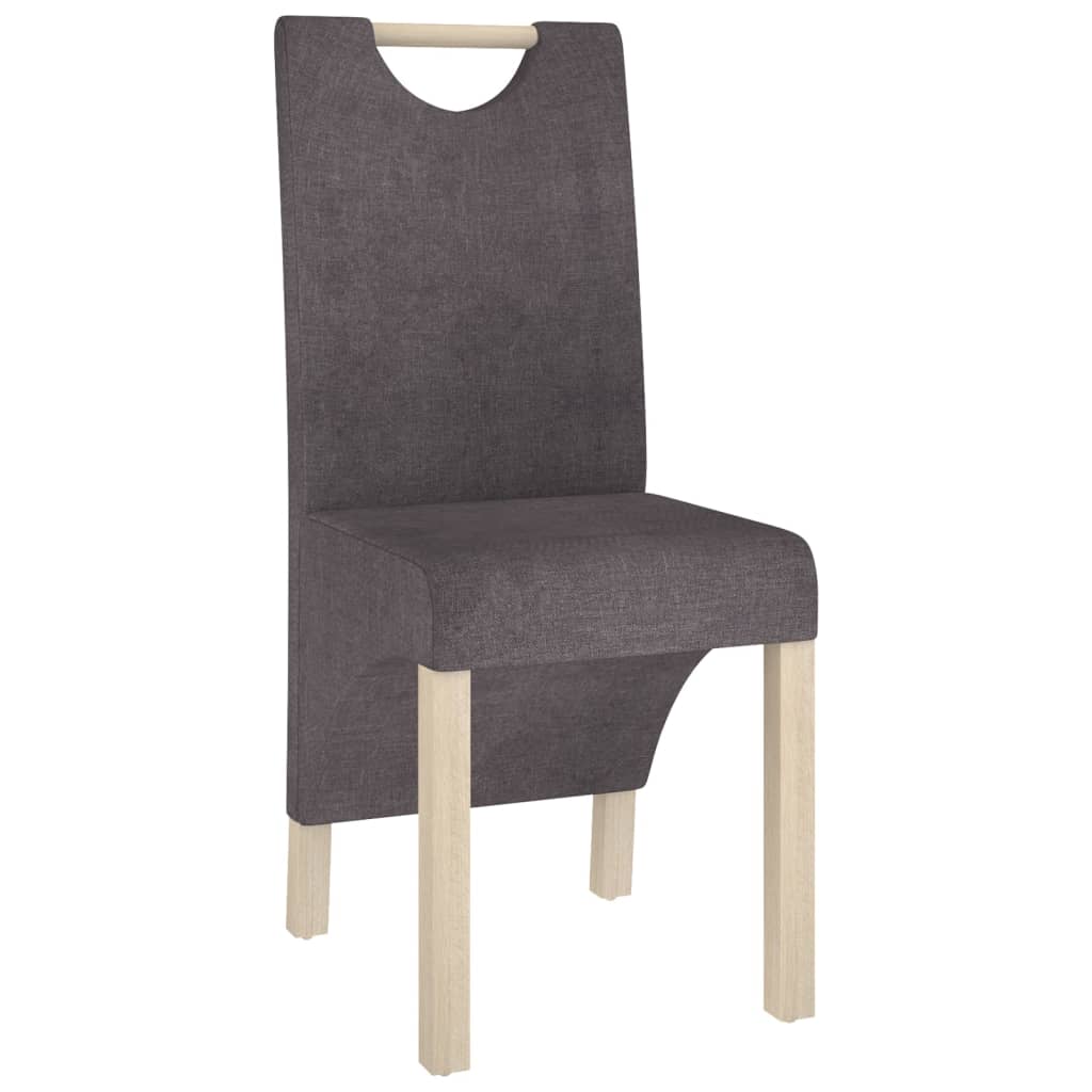 vidaXL Eetkamerstoelen 4 st draaibaar stof taupe