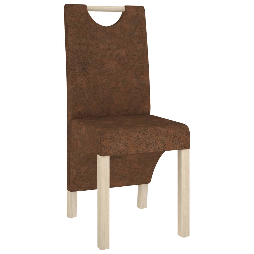 

vidaXL Eetkamerstoelen 4 st kunstsuède bruin