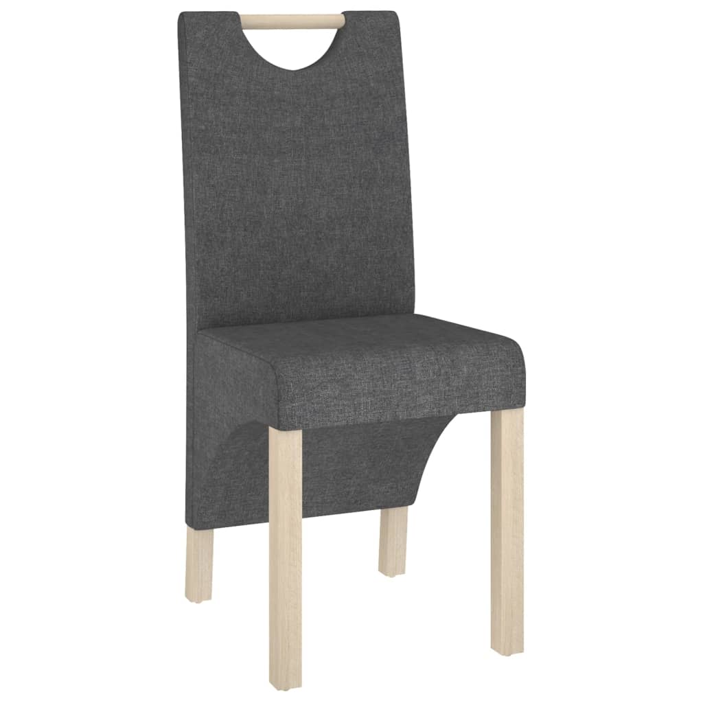 

vidaXL Eetkamerstoelen 6 st stof donkergrijs