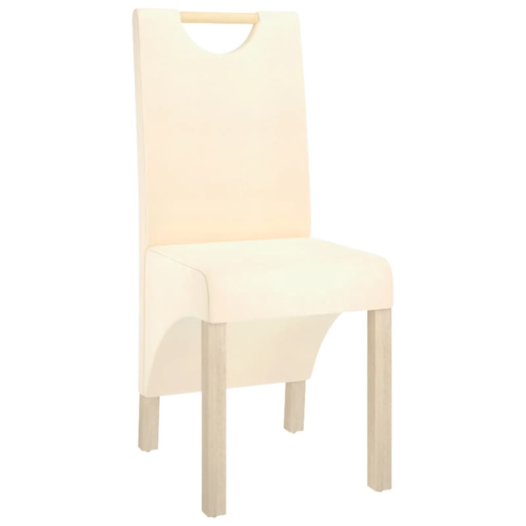 vidaXL Eetkamerstoelen 6 st stof crèmekleurig