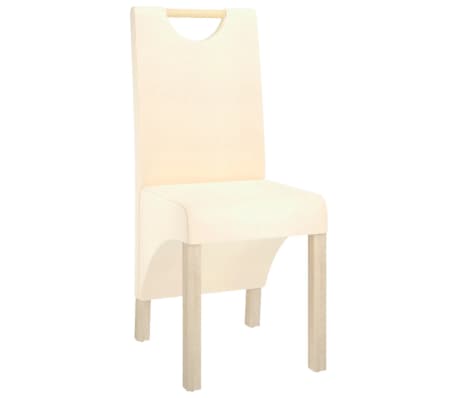 vidaXL Eetkamerstoelen 6 st stof crèmekleurig