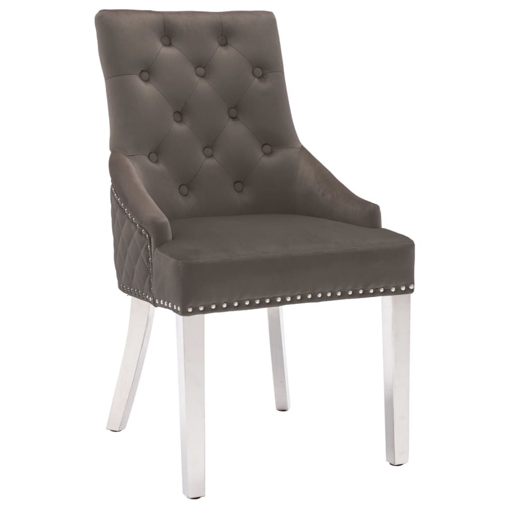 

vidaXL Eetkamerstoelen 4 st fluweel donkergrijs