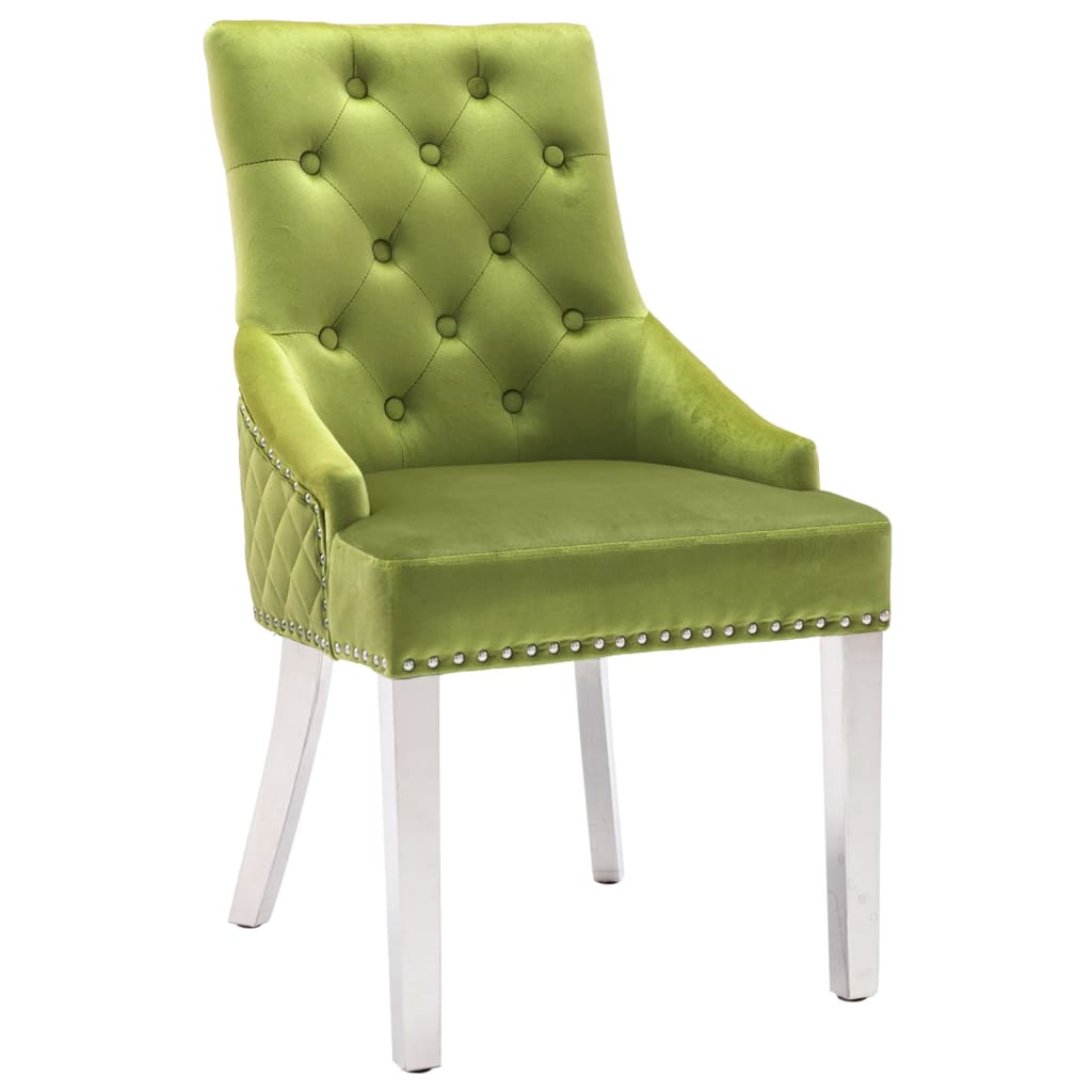 

vidaXL Eetkamerstoelen 4 st fluweel lichtgroen