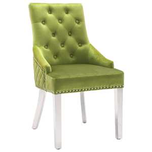 vidaXL Valgomojo kėdės, 4vnt., &scaron;viesiai žalios spalvos, aksomas