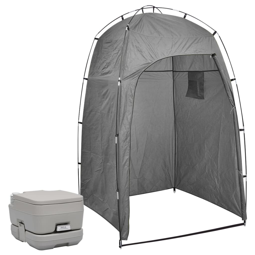 vidaXL Toaletă portabilă pentru camping, cu cort, 10+10 L vidaxl.ro