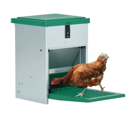 vidaXL Dozator automat de hrană pentru păsări de curte, cu banda, 5 kg