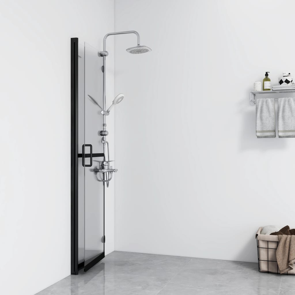 vidaXL Inloopdouchewand inklapbaar 100x190 cm ESG-glas transparant afbeelding