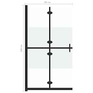 Skládací sprchová zástěna napůl mléčné ESG sklo 80 x 190 cm - obrázek 7