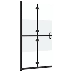 Skládací sprchová zástěna napůl mléčné ESG sklo 90 x 190 cm - obrázek 4