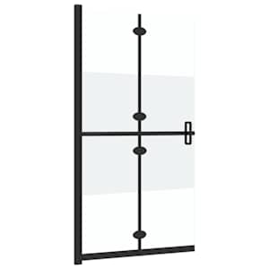 Skládací sprchová zástěna napůl mléčné ESG sklo 100 x 190 cm - obrázek 4