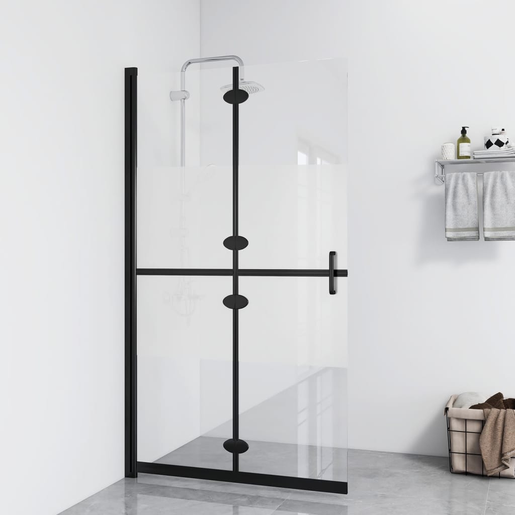 Faltbare begehbare Duschwand Halbmattiertes ESG-Glas 100×190 cm
