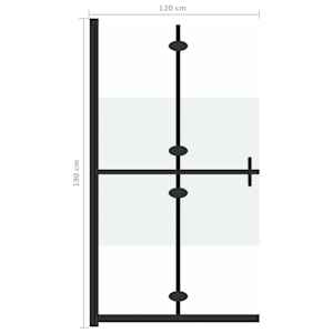 Skládací sprchová zástěna napůl mléčné ESG sklo 120 x 190 cm - obrázek 7