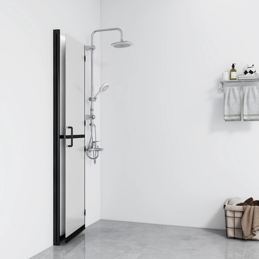 vidaXL Inloopdouchewand inklapbaar 80x190 cm ESG-glas mat afbeelding