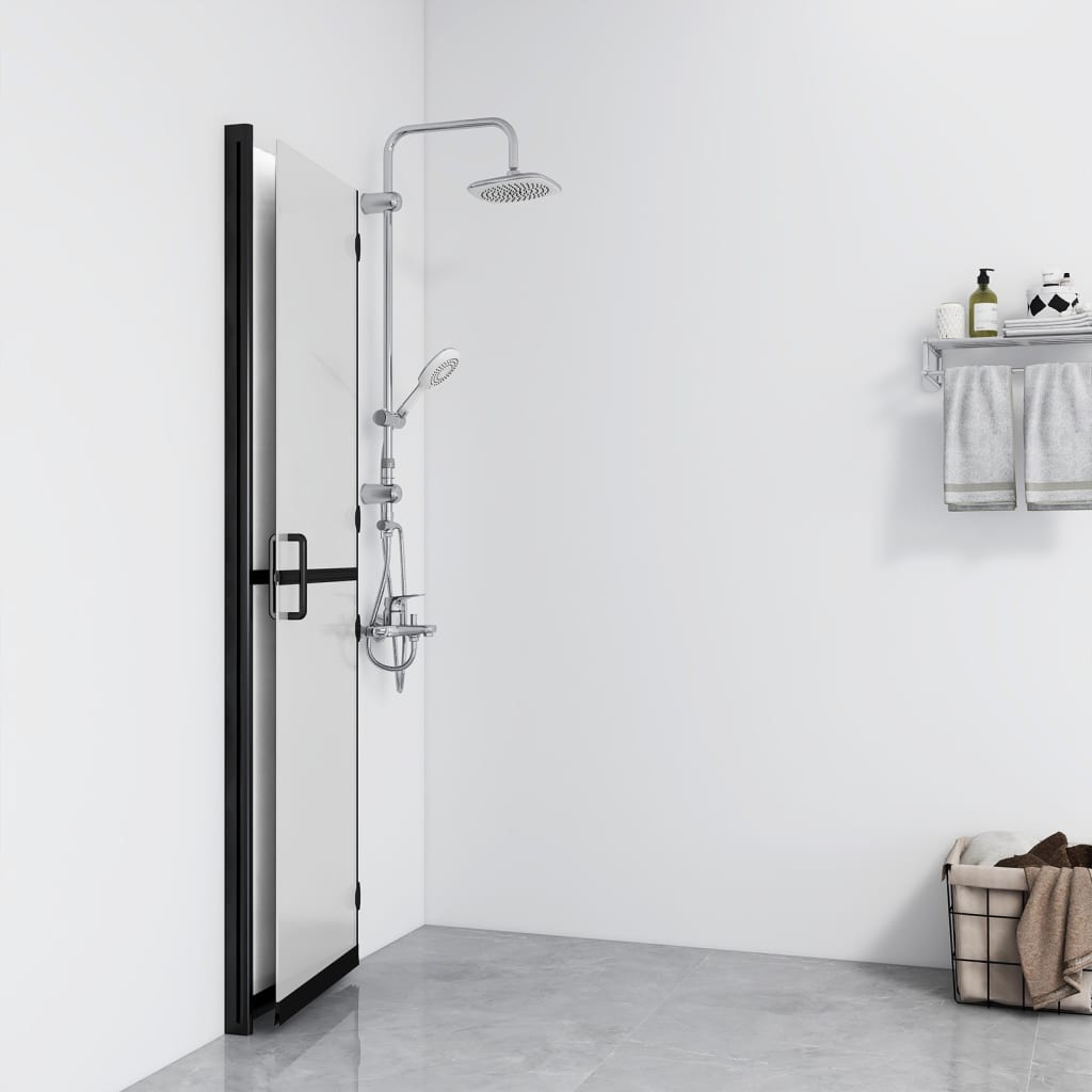 vidaXL Inloopdouchewand inklapbaar 110x190 cm ESG-glas mat afbeelding