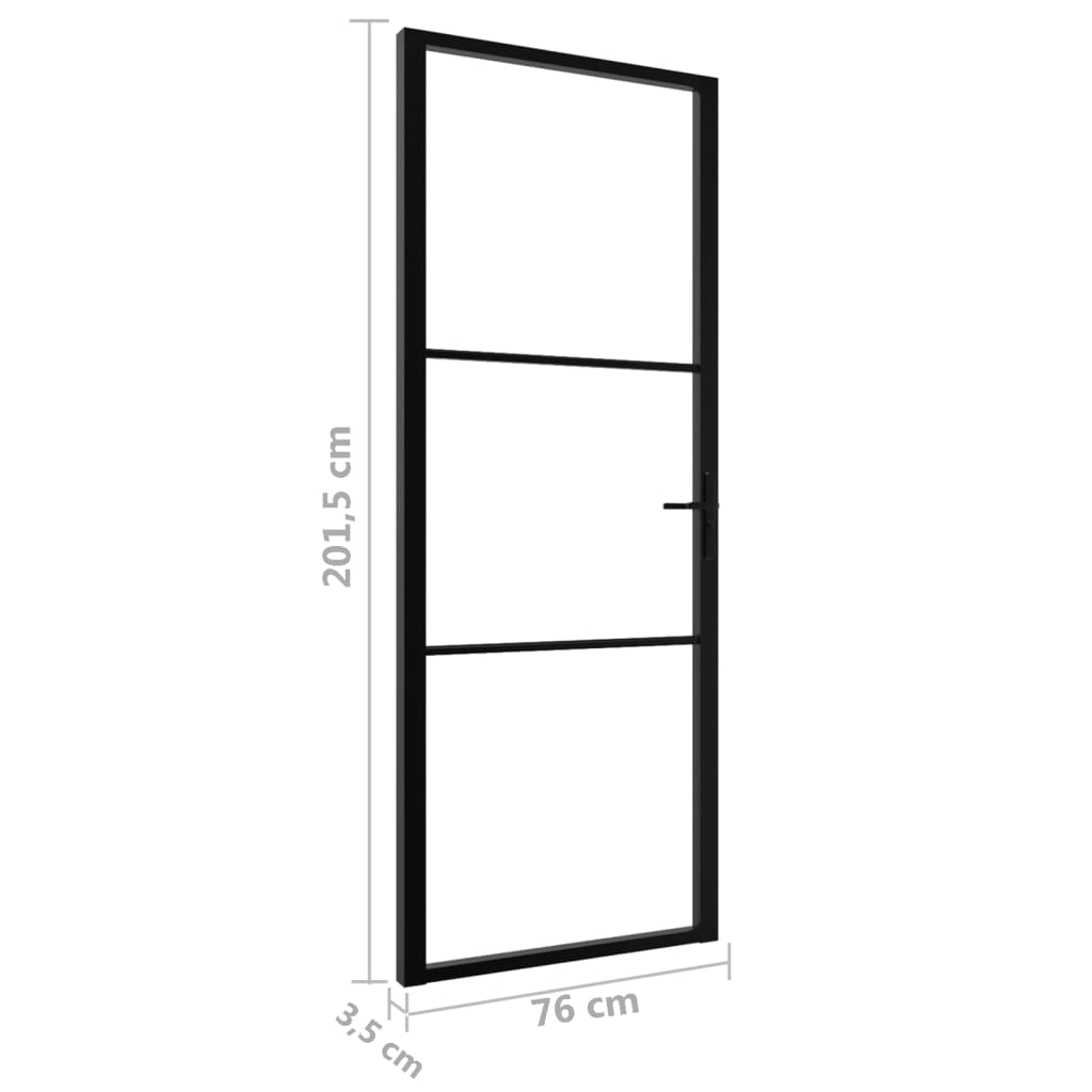 Interiérové dveře ESG sklo a hliník 76 x 201,5 cm černé