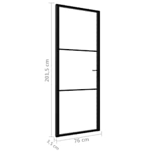 Interiérové dveře ESG sklo a hliník 76 x 201,5 cm černé - obrázek 6