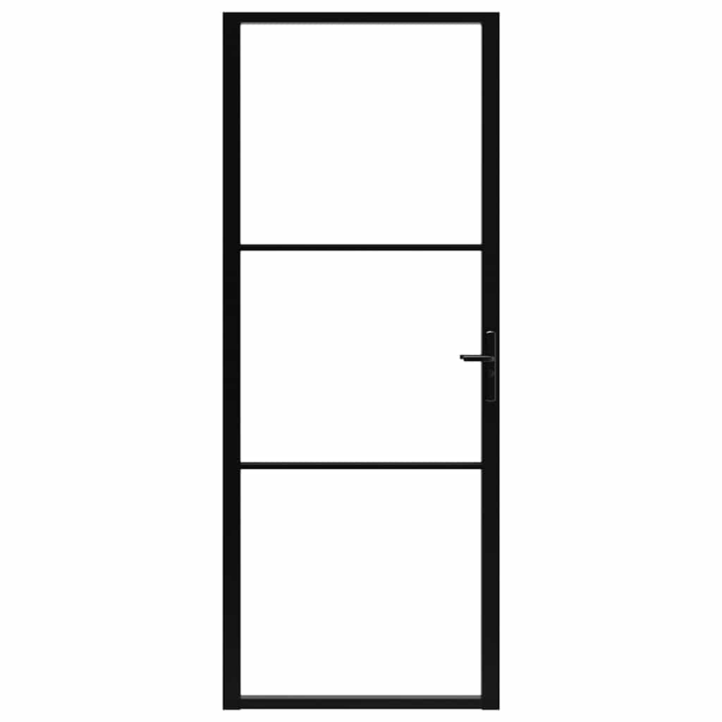 vidaXL Ușă de interior, negru, 83x201,5 cm, sticlă ESG și aluminiu