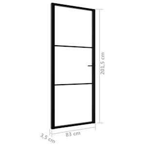Interiérové dveře ESG sklo a hliník 83 x 201,5 cm černé - obrázek 6