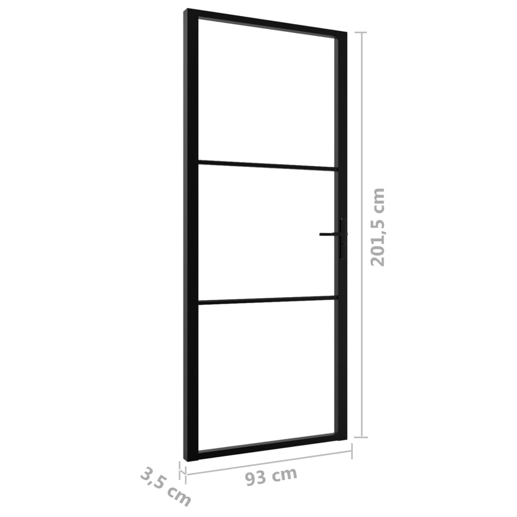  Interiérové dvere ESG sklo a hliník 93x201,5 cm čierne