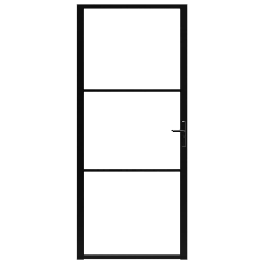 

vidaXL Binnendeur 102,5x201,5 cm ESG-glas en aluminium zwart