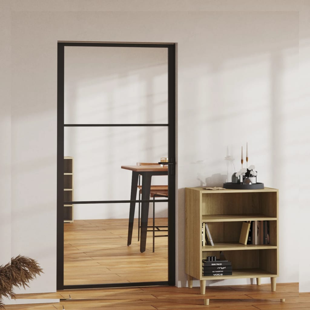 vidaXL Ușă de interior, negru, 102,5×201,5 cm, sticlă ESG și aluminiu vidaXL